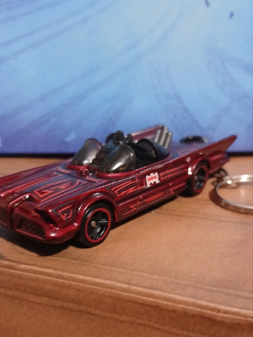 Hot Wheels TV Series Batmobile Keychain- Red